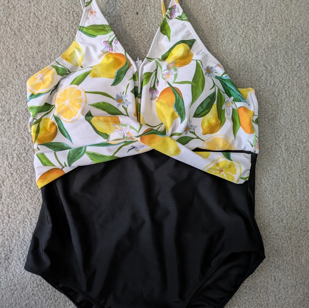 Lemon Print Nursing Swimsuit